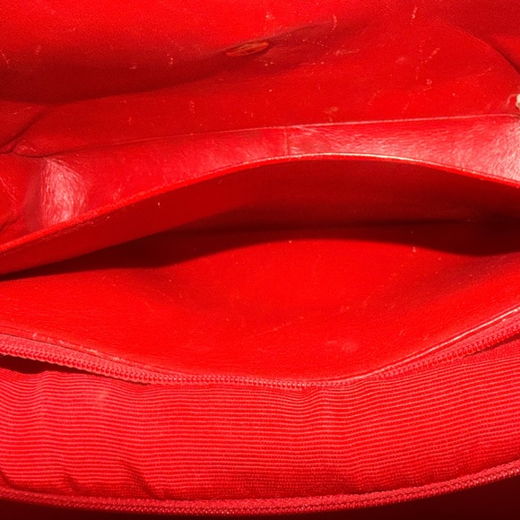 Rare Chanel Red Lambskin Jumbo Flap Bag - Picture 7 of 8